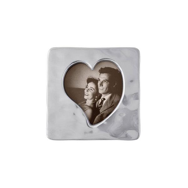 Silver Small Square Open Heart Picture Frame