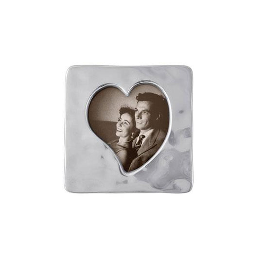 Silver Small Square Open Heart Picture Frame
