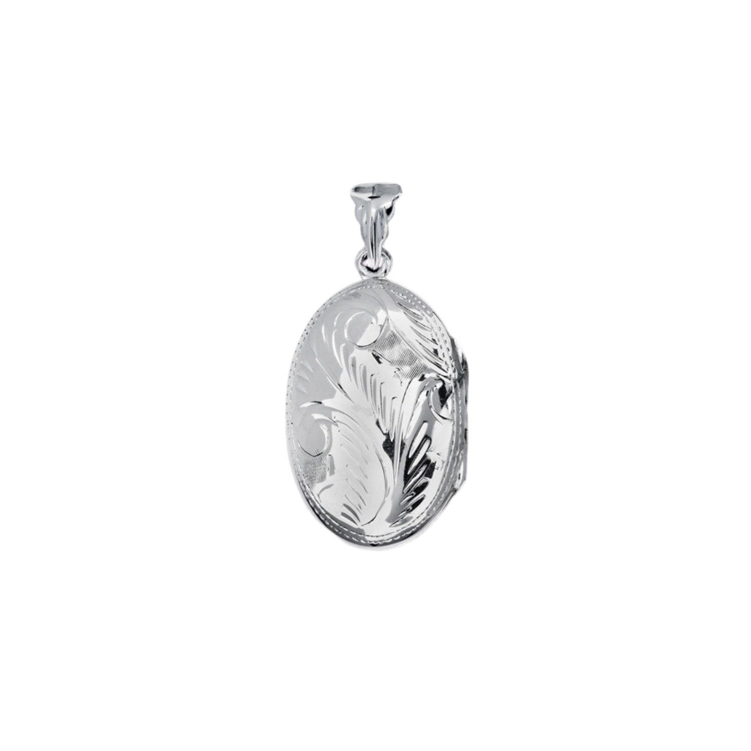 Sterling Silver Etched Oval Locket