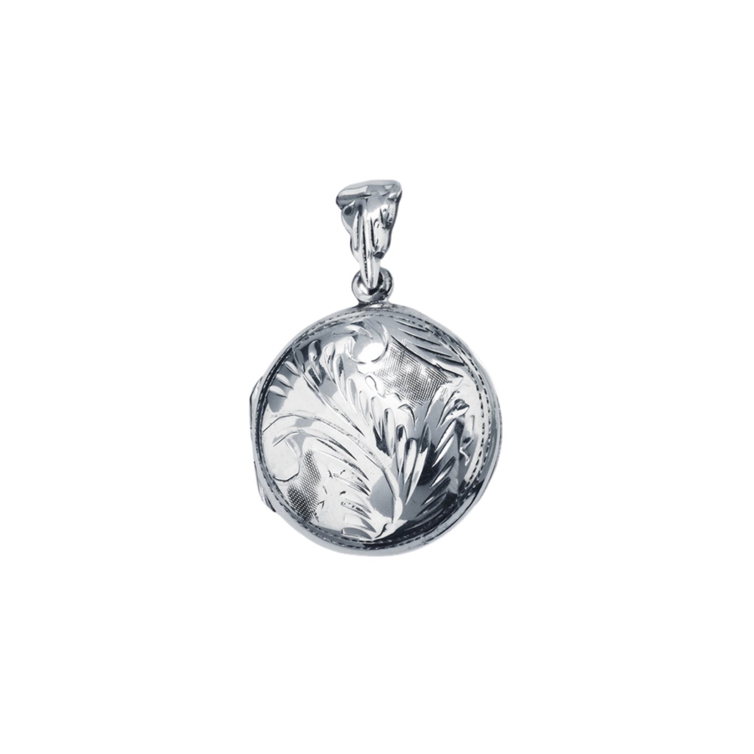 Sterling Silver Etched Round Locket