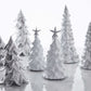 White Ceramic and Silver Trees